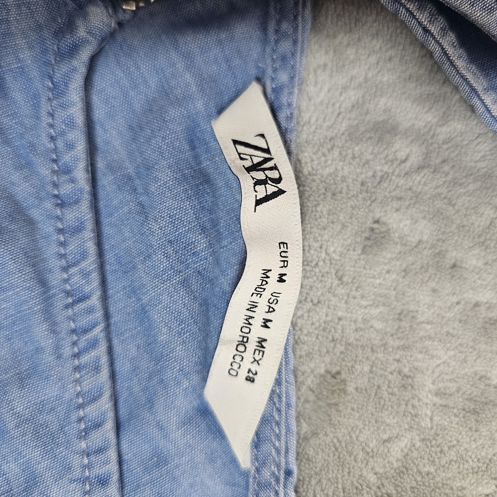 Zara Women's Denim Jumpsuit S Wide leg Pants Blue M - Picture 7 of 12